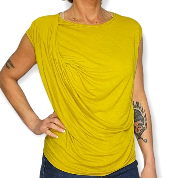 Topshop Slouchy Blouse 6 Mustard Yellow - Picture 1 of 5